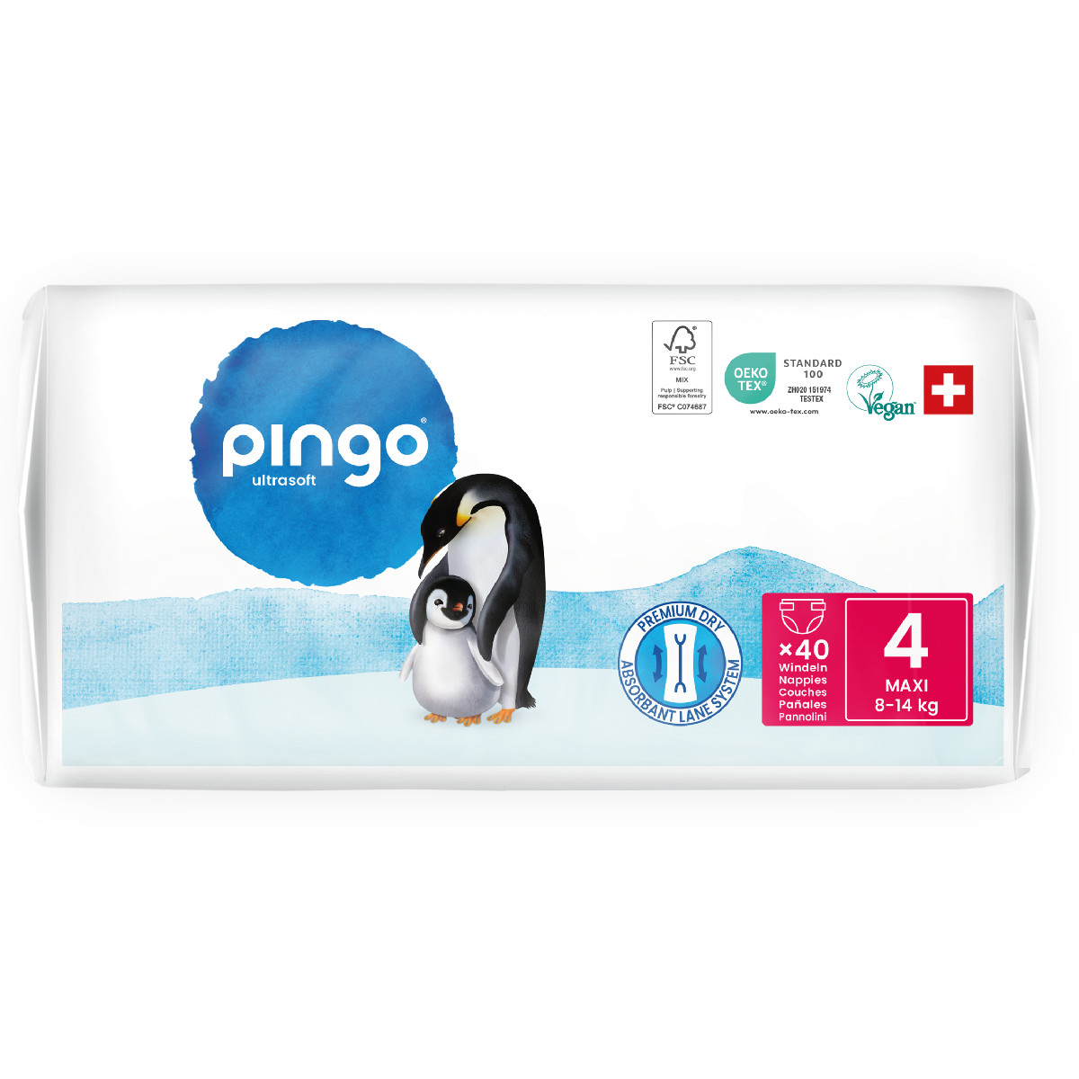 Fraldas T4 (7-18kg) Pingo 40 Unidades