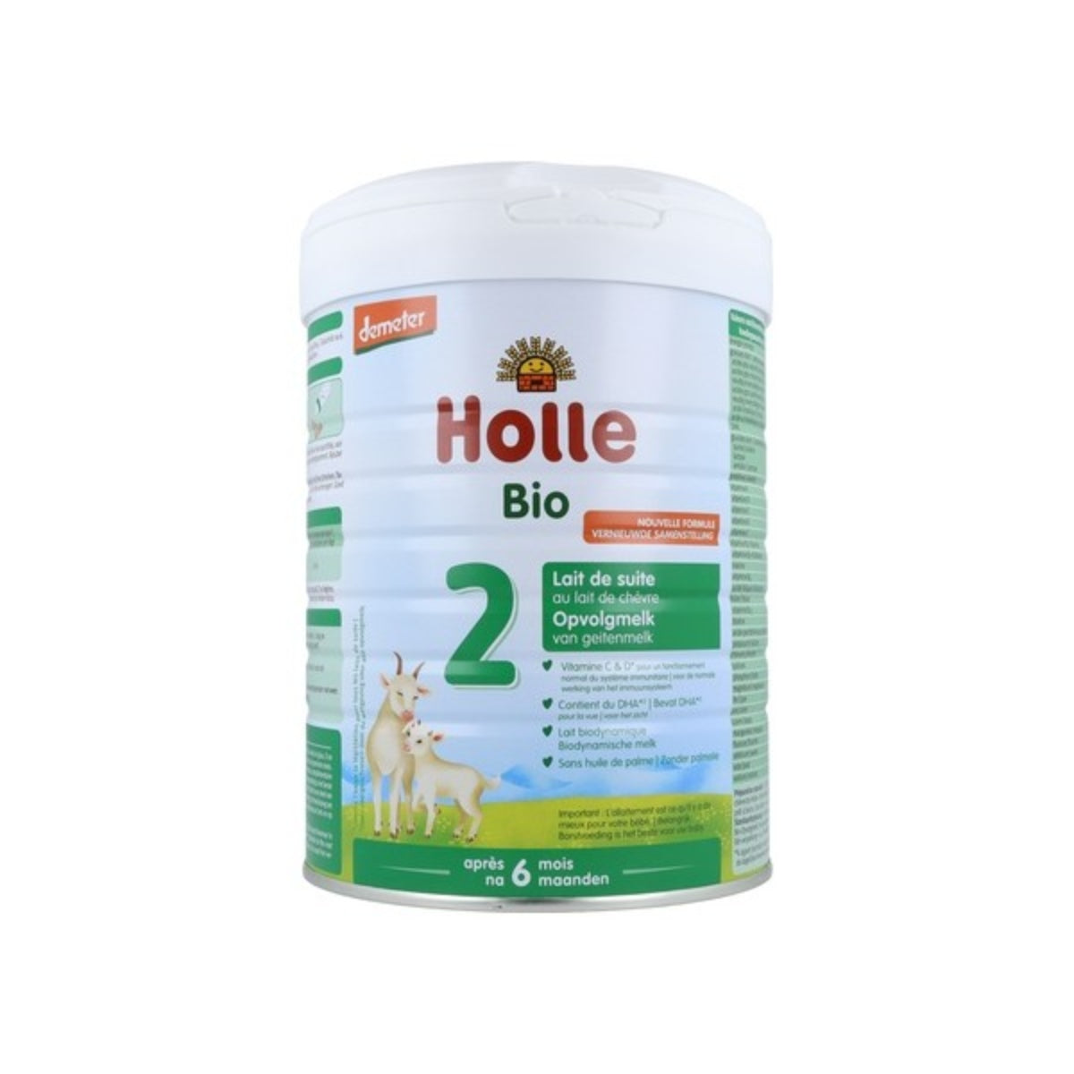 Leite de transição de cabra 2 (após o 6º mês) LATA, Holle, 800g