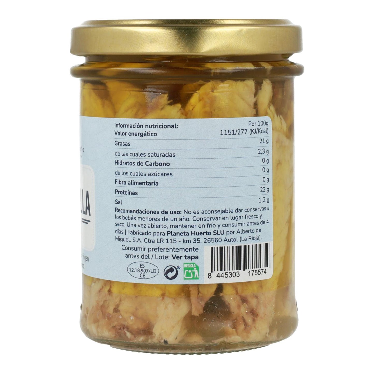 Cavala em azeite ECO Planeta Huerto 190 g