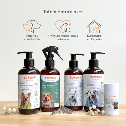 Champô Natural para Cães Totem Naturals 250ml para Suavidade e Brilho