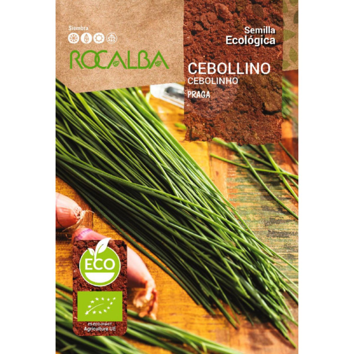 Sementes de cebolinho de Praga biológicas Rocalba