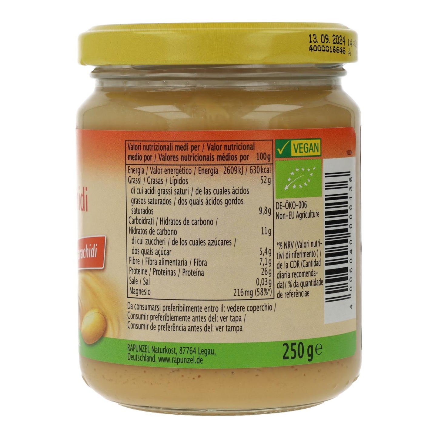 Manteiga de Amendoim Biológica Rapunzel 250 g