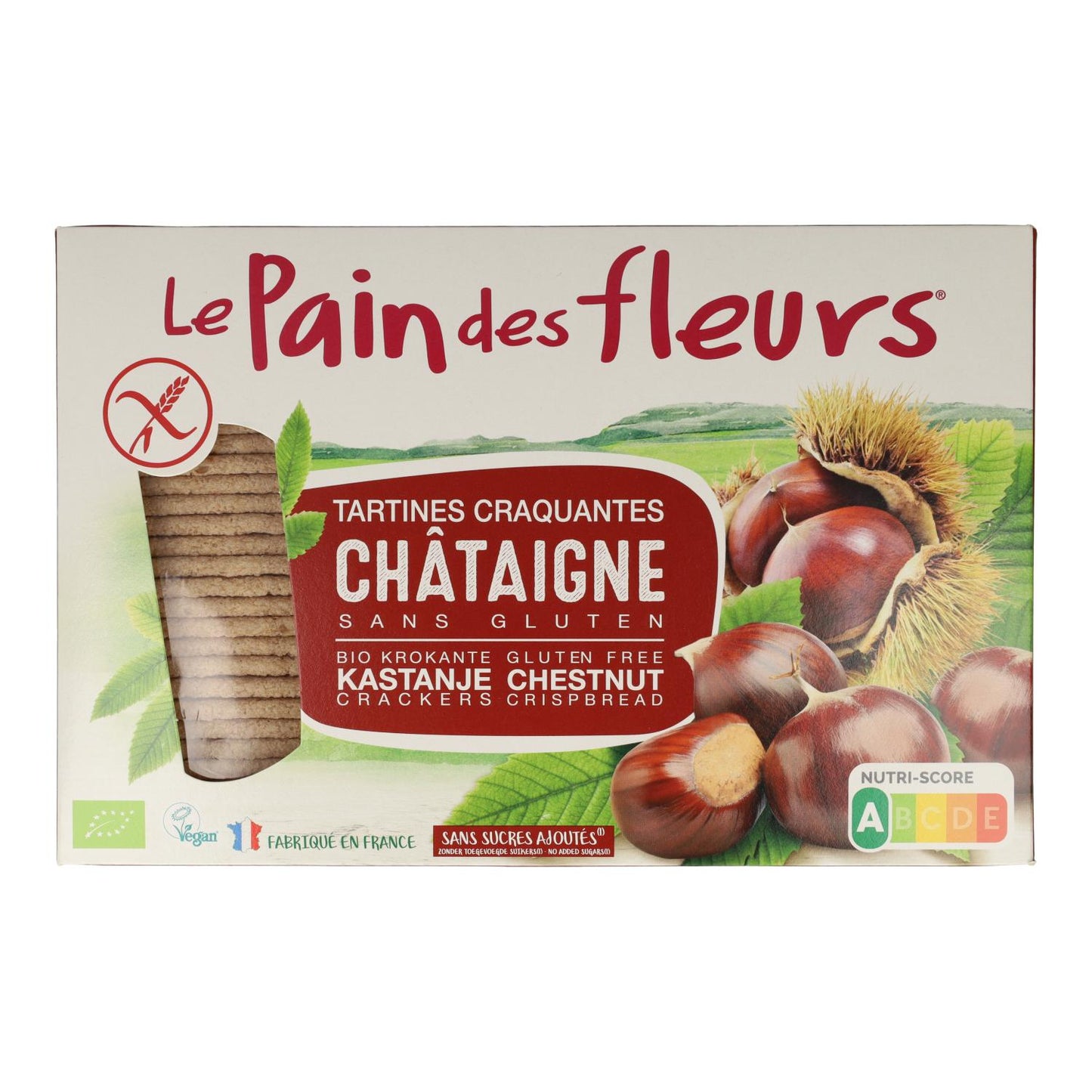 Bolachas Crocantes Torradas com Castanha Biológica Le pain de fleurs 300 g