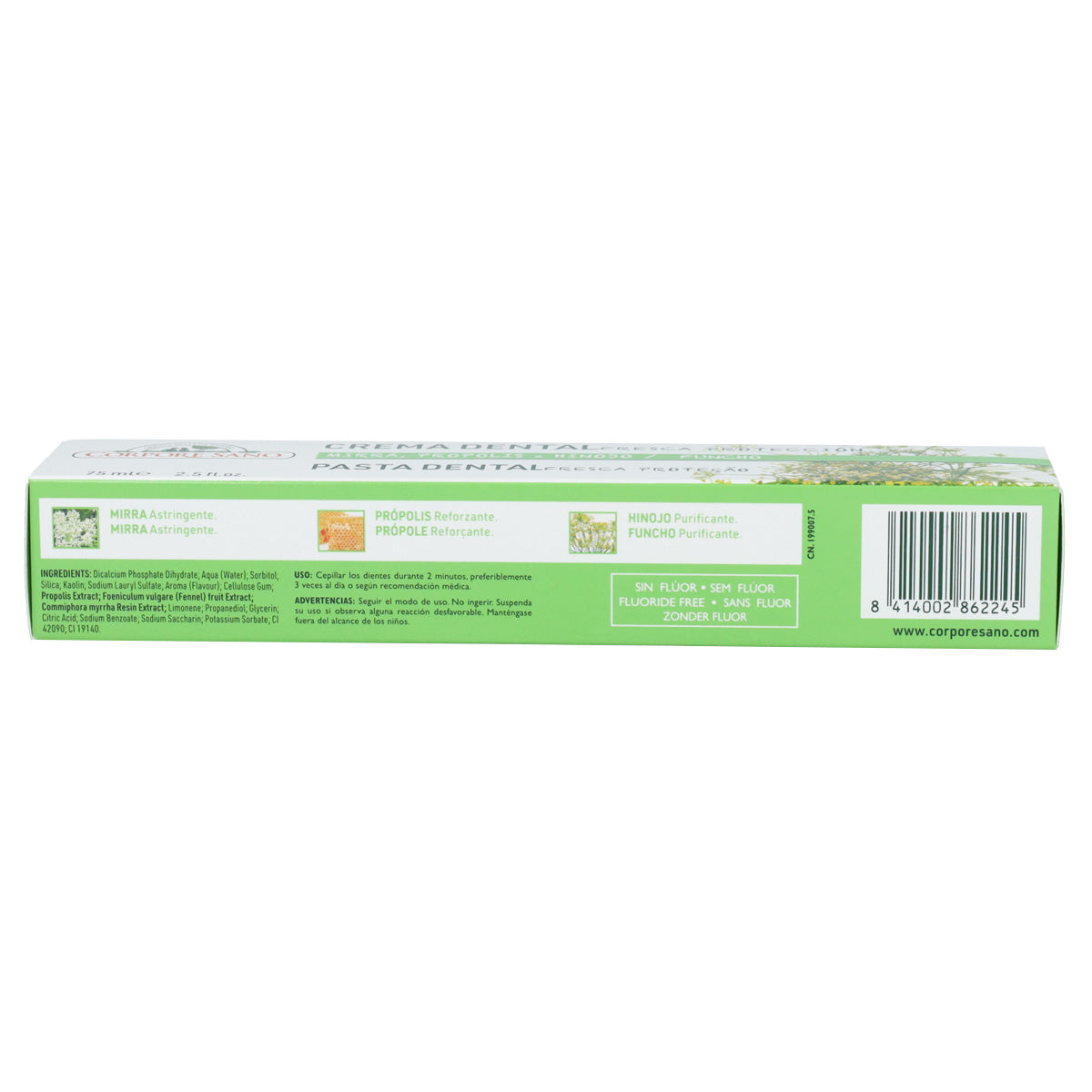 Corpore Sano Pasta de Dentes Mirra, Própolis e Funcho 75 ml