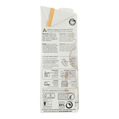 Pack de 12 Bebidas de Coco e Aveia Amandín 1 L