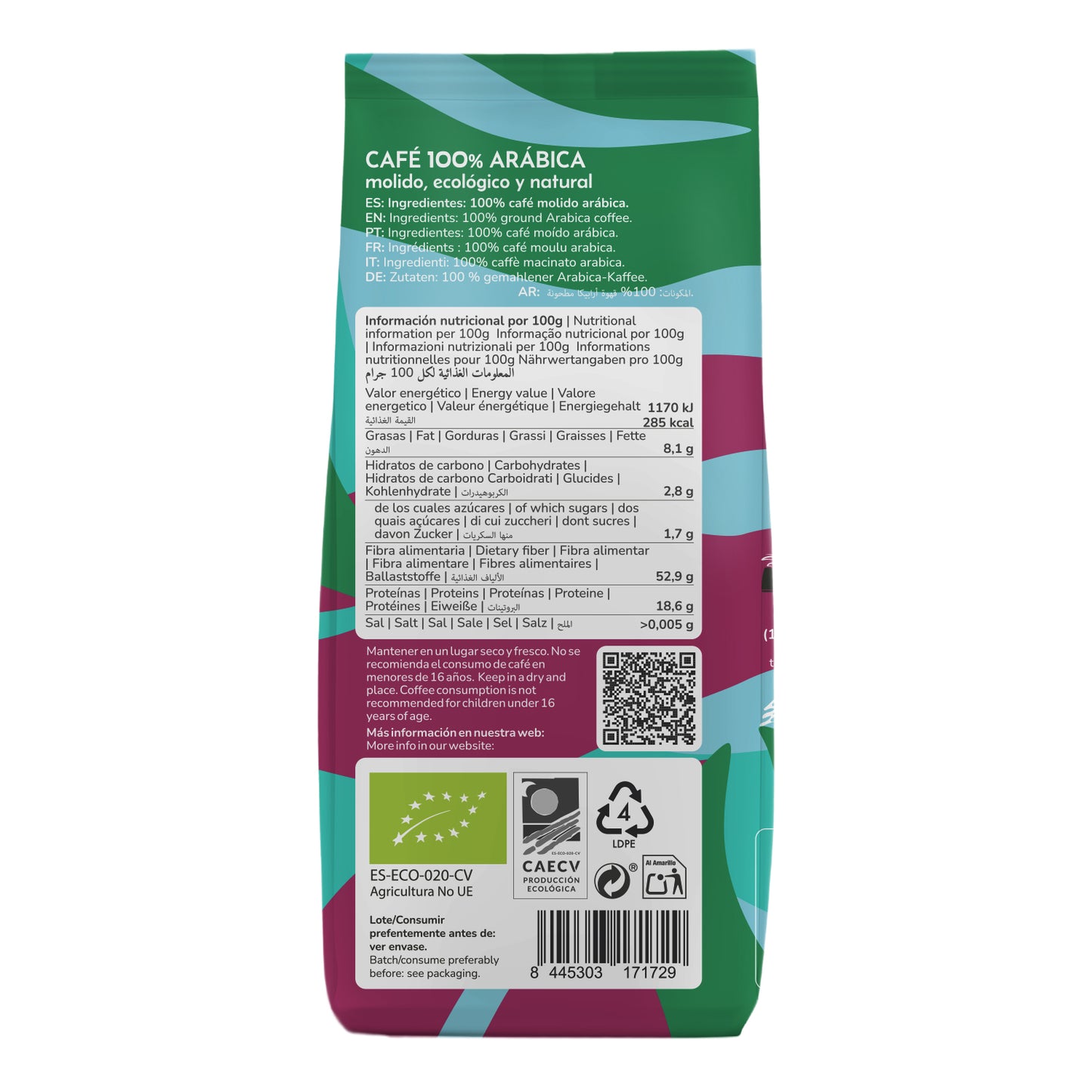 Café moído Eco 100% Arábica Planeta Huerto 250 g