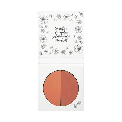 Blush Duo 01 Costa Cálida, Acabamento Suave e Luminoso com Creme de Karité Orgânico, NaturaBio Cosmetics, 2x4g