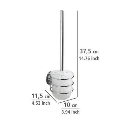 Suporte para escova de sanita de parede Wenko Turbo Loc, aço inoxidável, fixação sem perfuração