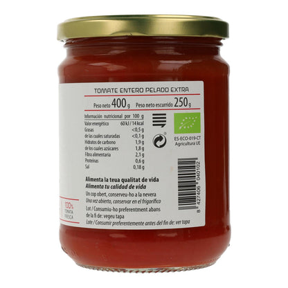 Tomates inteiros pelados biológicos Cal Valls 420 g