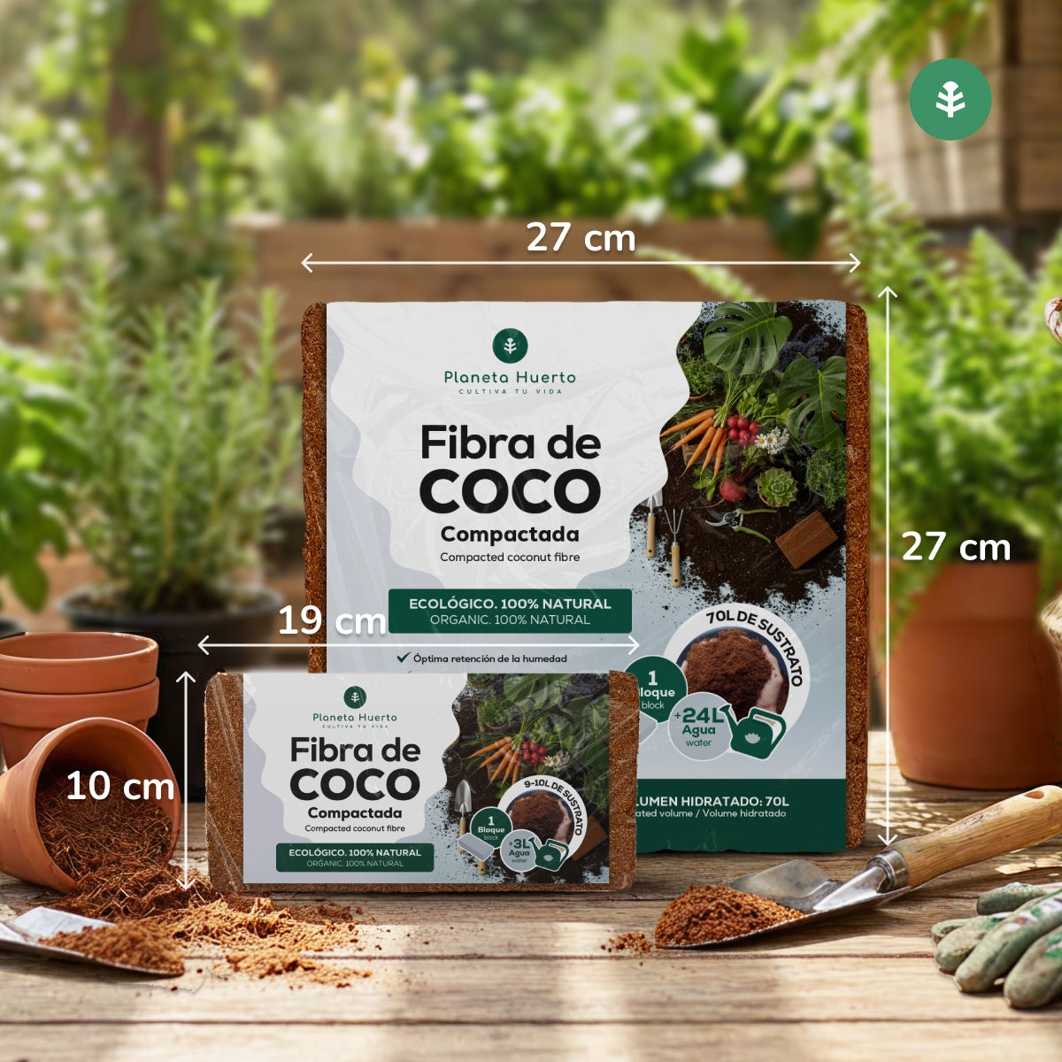 Substrato de Fibra de Coco Planeta Huerto 27 Litros 