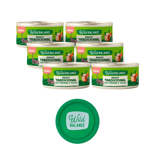 Ragu Tradicional de Carne e Frango Equilíbrio Selvagem para Gatos 6 x 80 g