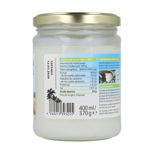 Óleo de coco BIO Dr. Goerg 400ml