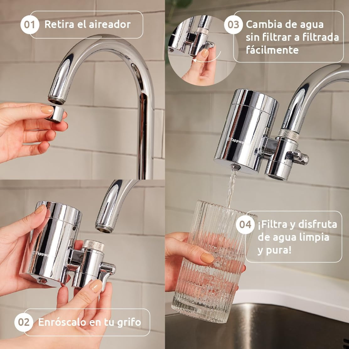Filtro para torneira de água da torneira EcoPro Chrome SMR