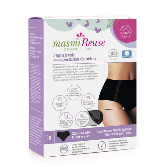 Cueca para incontinência Masmi S de cintura alta