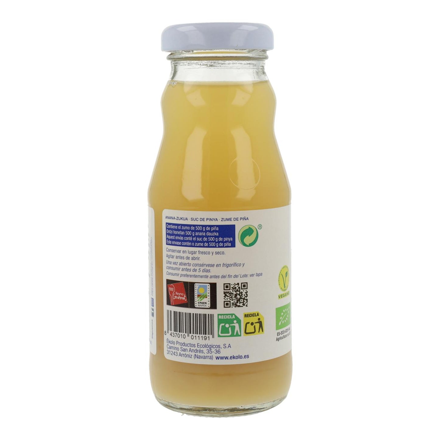 Ékolo Sumo de Ananás Biológico 100% Espremido 200 ml