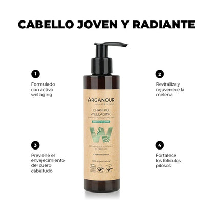 Champô anti-envelhecimento sem sulfatos Arganour 200ml