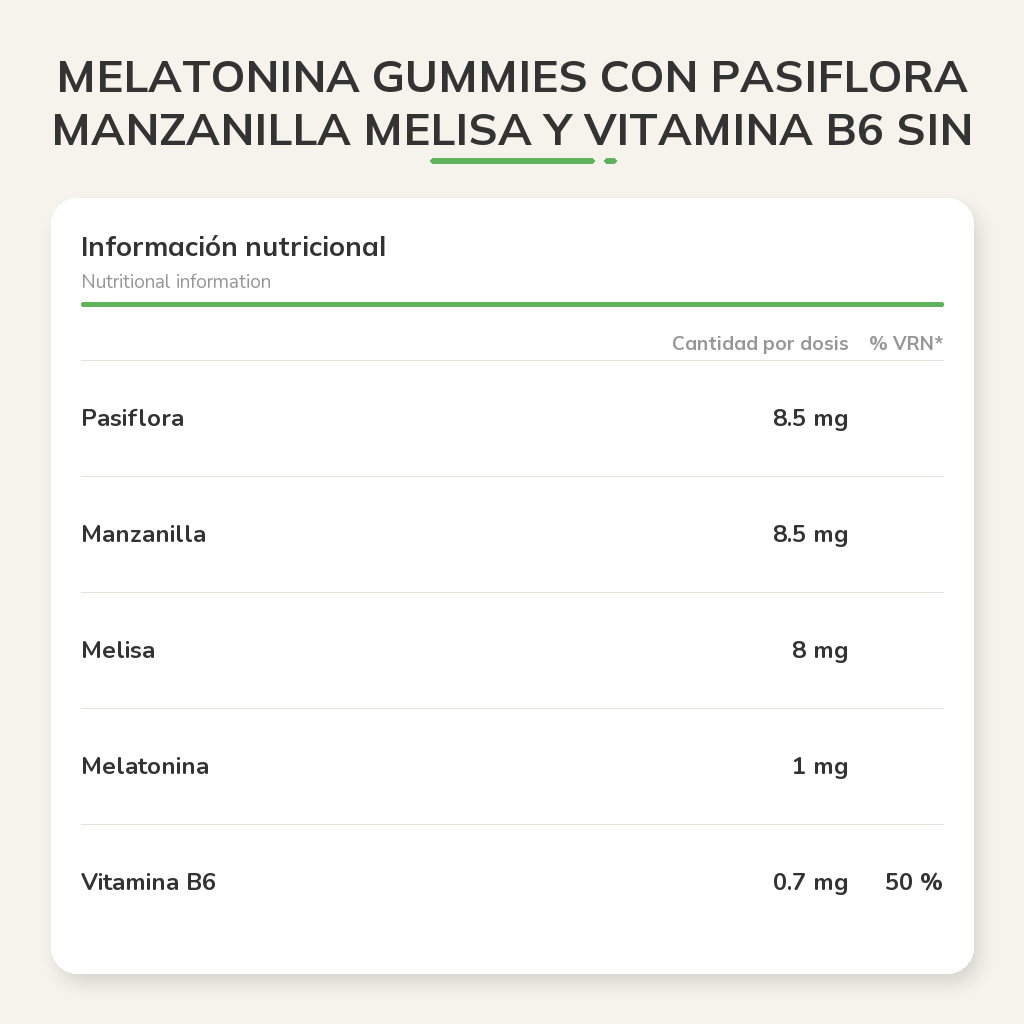 Información nutricional