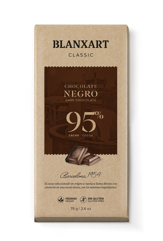Chocolate Negro 95% Vegano Sin gluten Blanxart 75 g