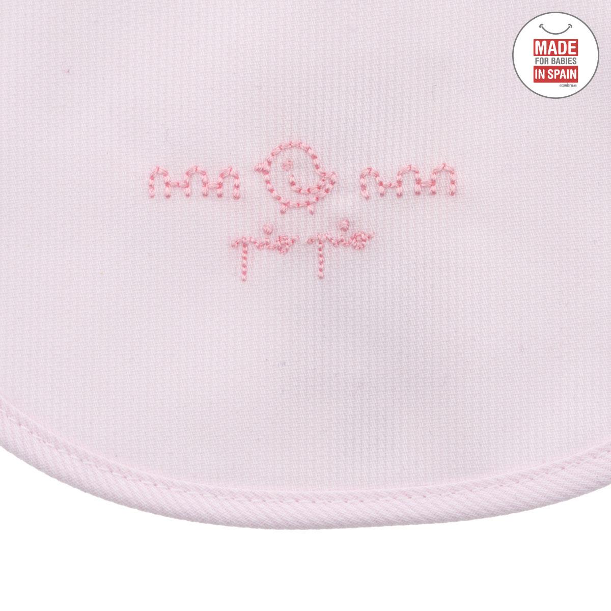 Babete quadrado com velcro, azul claro, 20x26 cm. Rosa