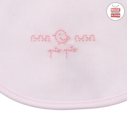 Babete quadrado com velcro, azul claro, 20x26 cm. Rosa