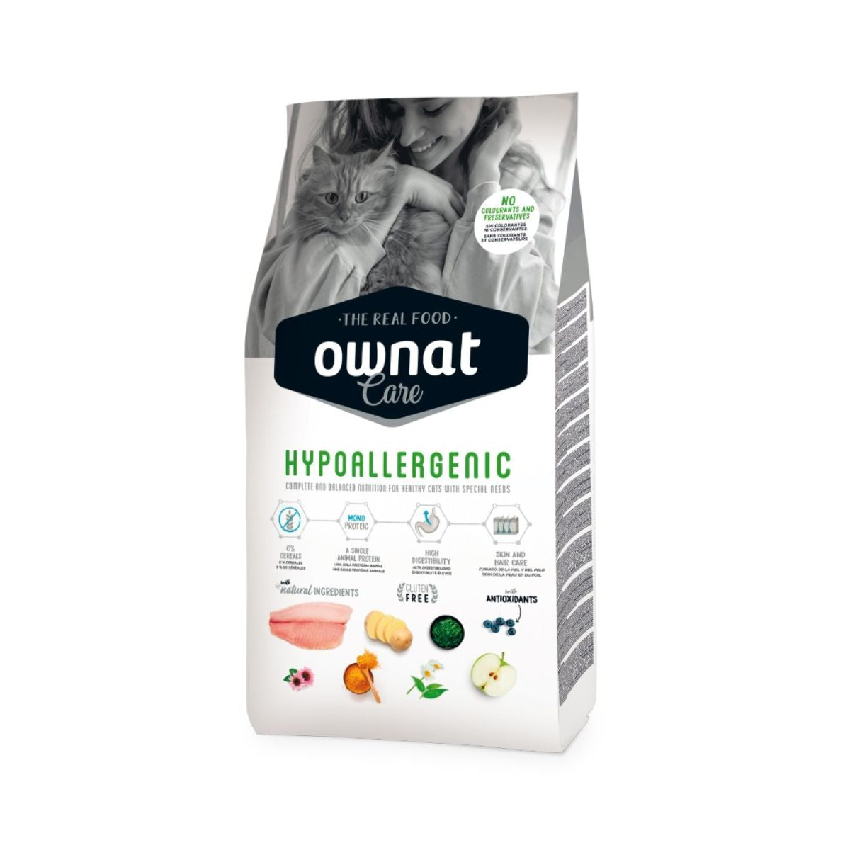 Ração hipoalergénica para gatos Ownat Care 3 kg