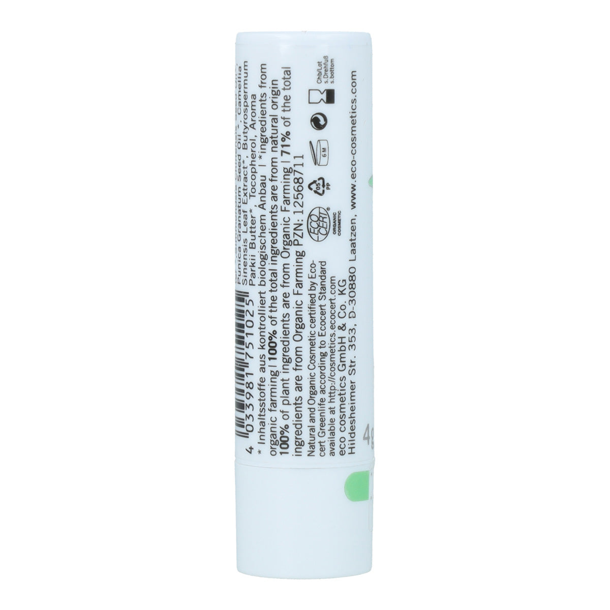 Bálsamo de lábios com romã e azeitona Eco cosmetics 4 g