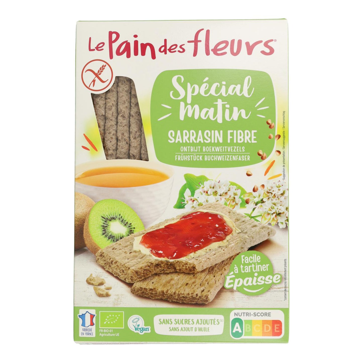 Tosta biológica de trigo sarraceno, manhãs especiais, Le Pain de Fleurs, 230 g