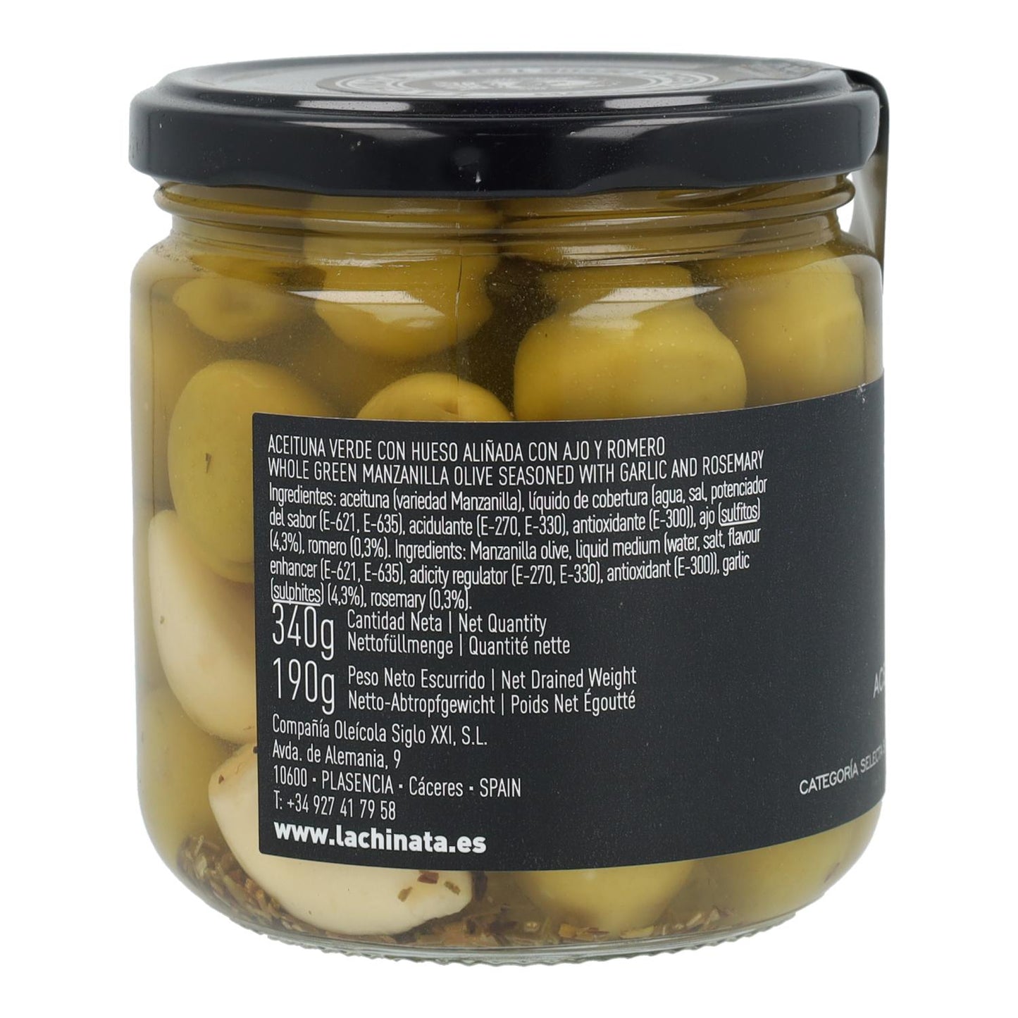 Azeitonas Manzanilla com Alho e Alecrim La Chinata 350 gr