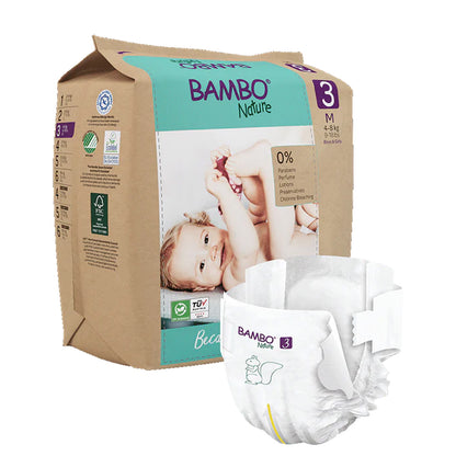 Pack de fraldas Bambo Nature tamanho 3, (4-8 kg), 3 x 28 unidades