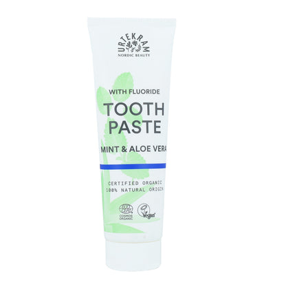 Pasta de dentes com flúor orgânico Urtekram com menta 75 ml