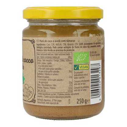 Creme Biológico de Coco, Avelã e Tâmara Rapunzel 250g
