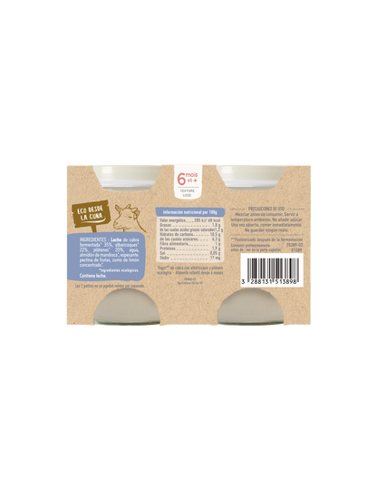 Iogurte de Damasco e Banana com Leite de Cabra Biológico Babybio 2x130gr