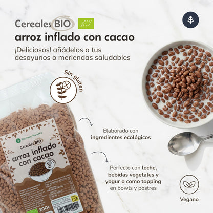 Arroz tufado com cacau Sem glúten ECO Planeta Huerto 200 g