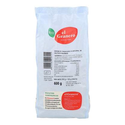 Farinha de Trigo Integral Biológica El Granero 500 g