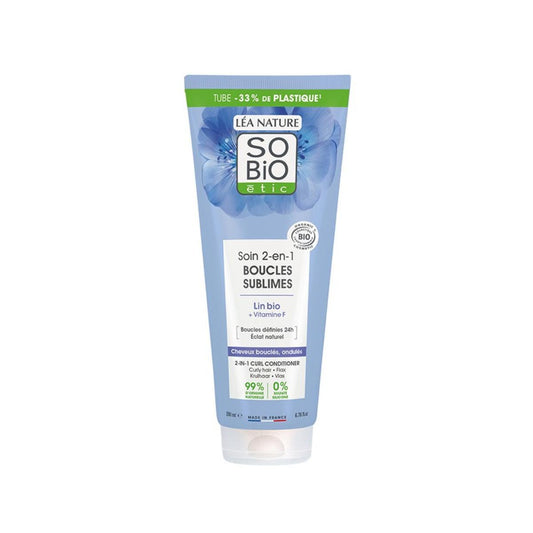 Condicionador de caracóis 2 em 1 BIO linho e vitamina F So'Bio étic 200 ml