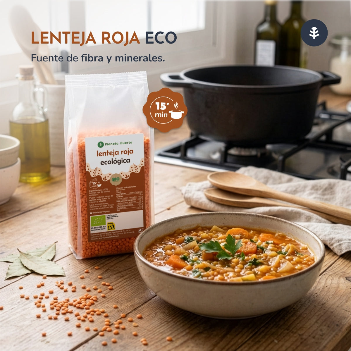 Lentilha Vermelha ECO Planeta Huerto 2,5 kg