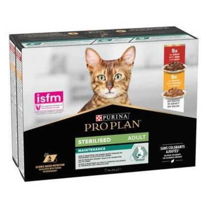 Pro Plan Gato Adulto Esterilizado Manutenção com Frango e Carne em Molho Purina Saqueta 10 x 85 g