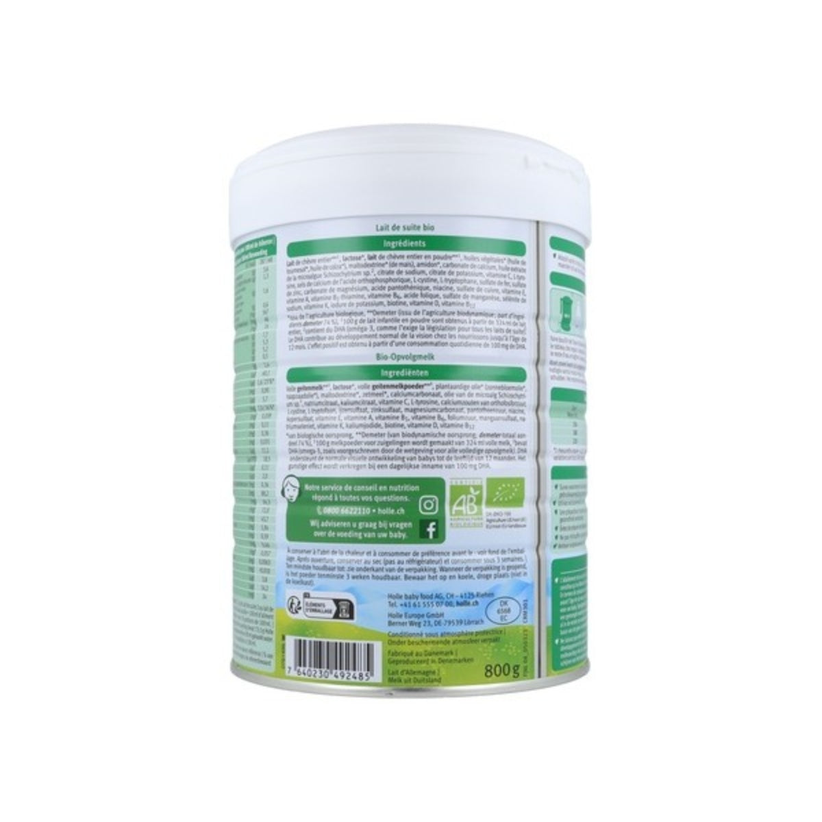 Leite de transição de cabra 2 (após o 6º mês) LATA, Holle, 800g