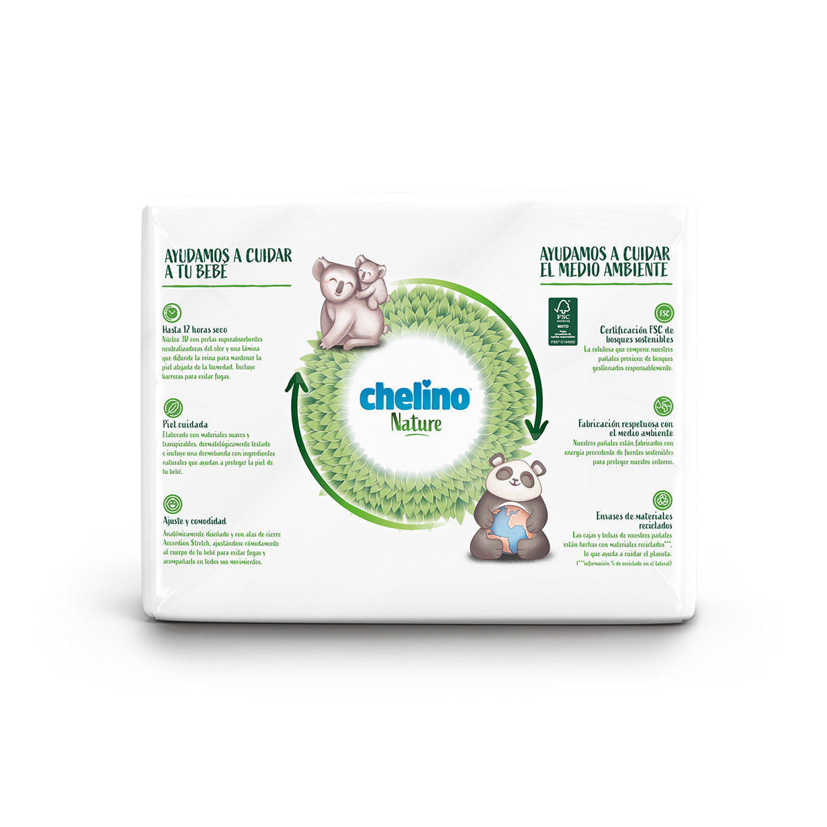 Pack poupança fraldas T4 9-15 kg Chelino Nature 136 unidades