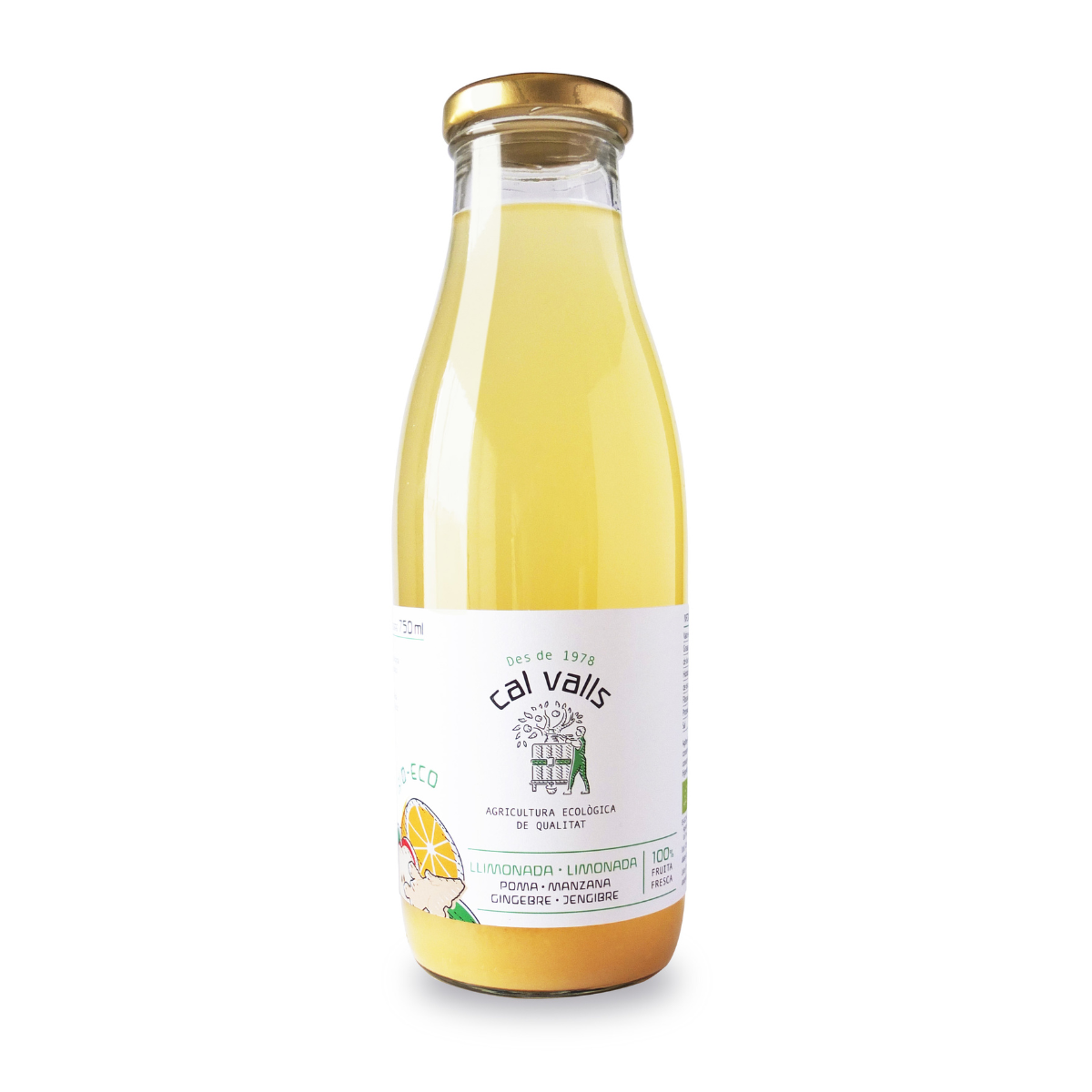 Limonada de maçã e gengibre biológica 750 ml Cal Valls