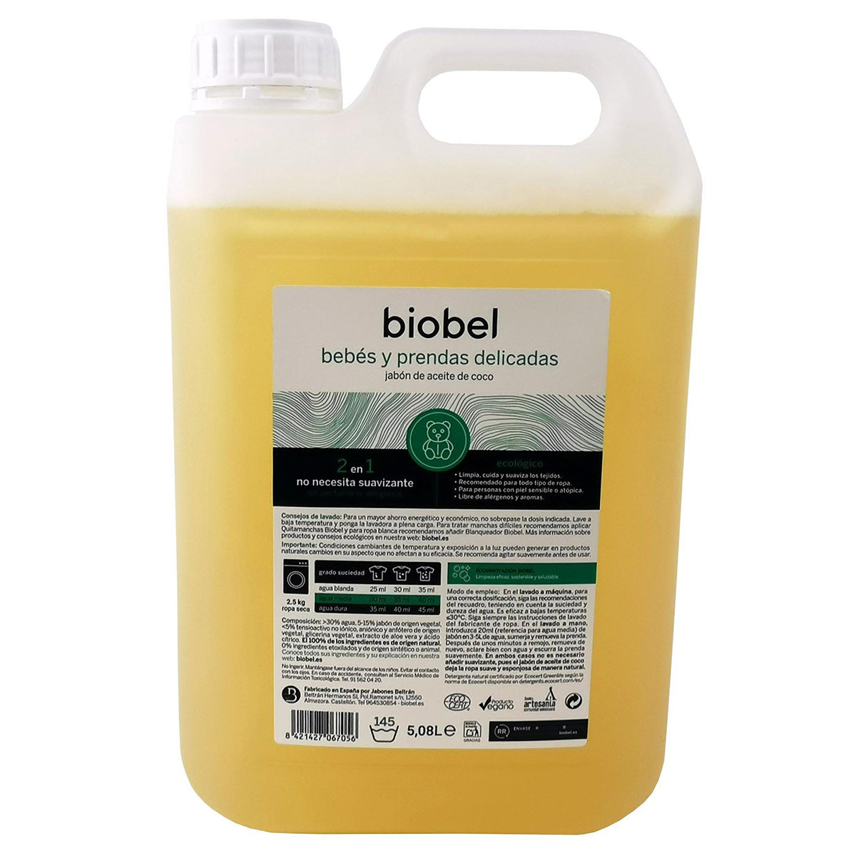 Sabão em pó Biobel para bebé e pele sensível 5 L