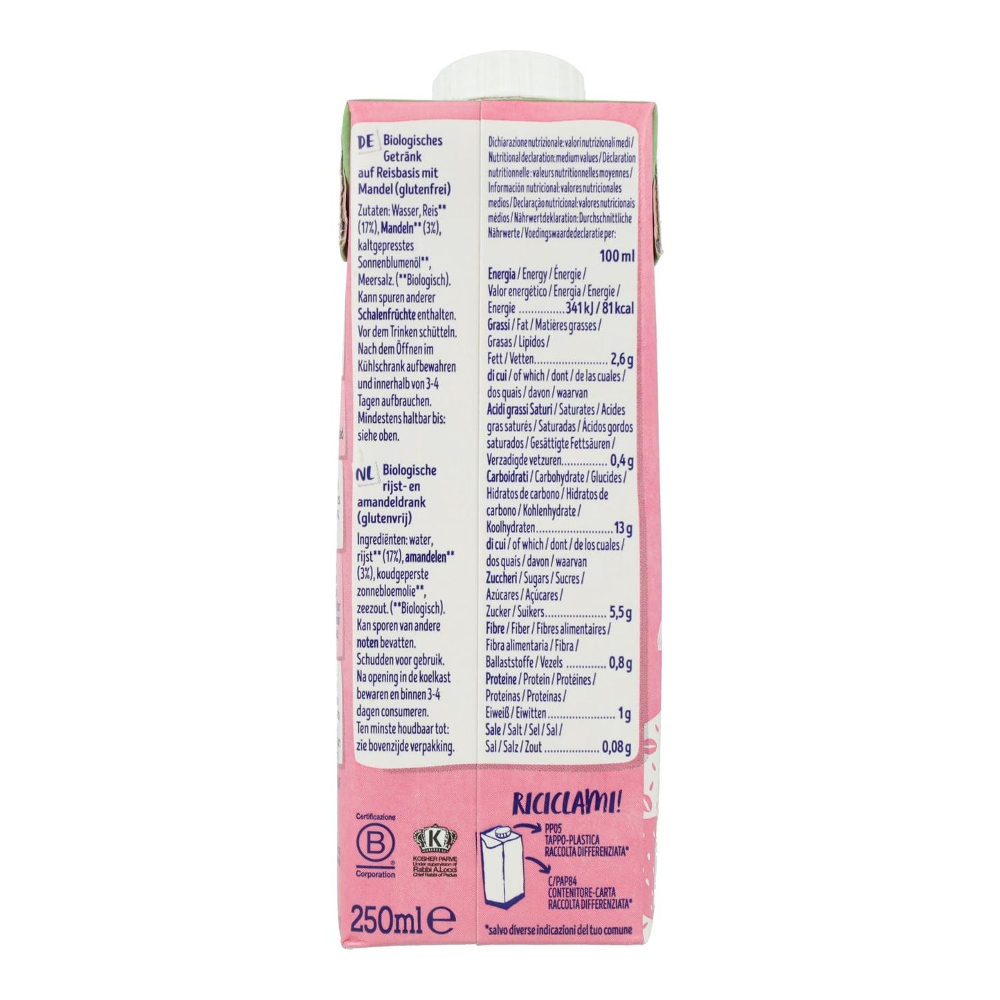 Bebida Orgânica Isola de Arroz e Amêndoa 250 ml