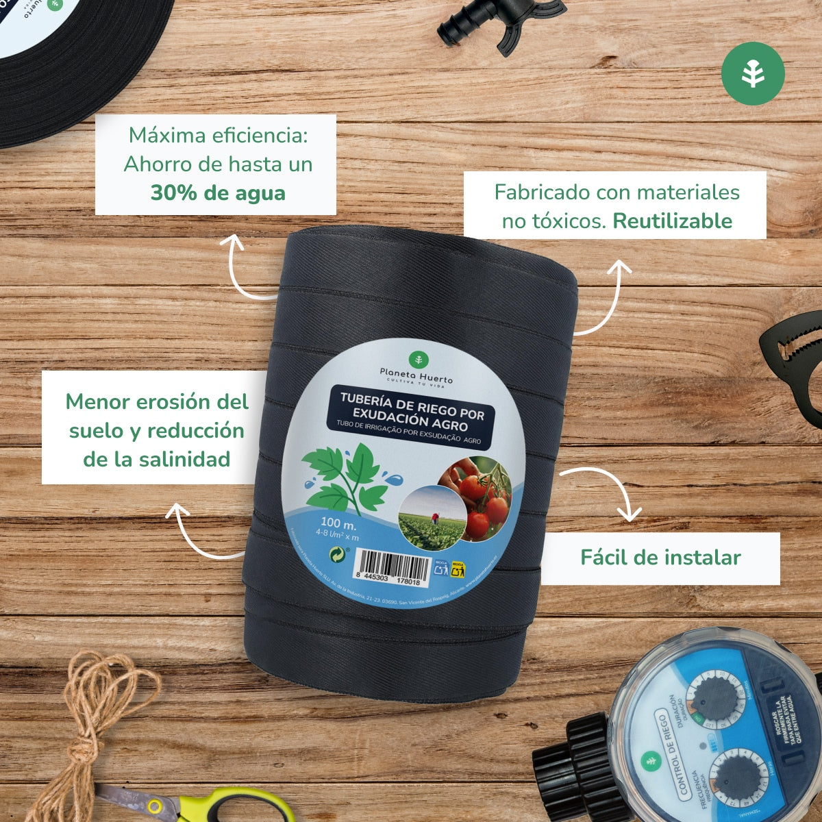 Rolo de exsudação Garden Planeta Huerto 100 m