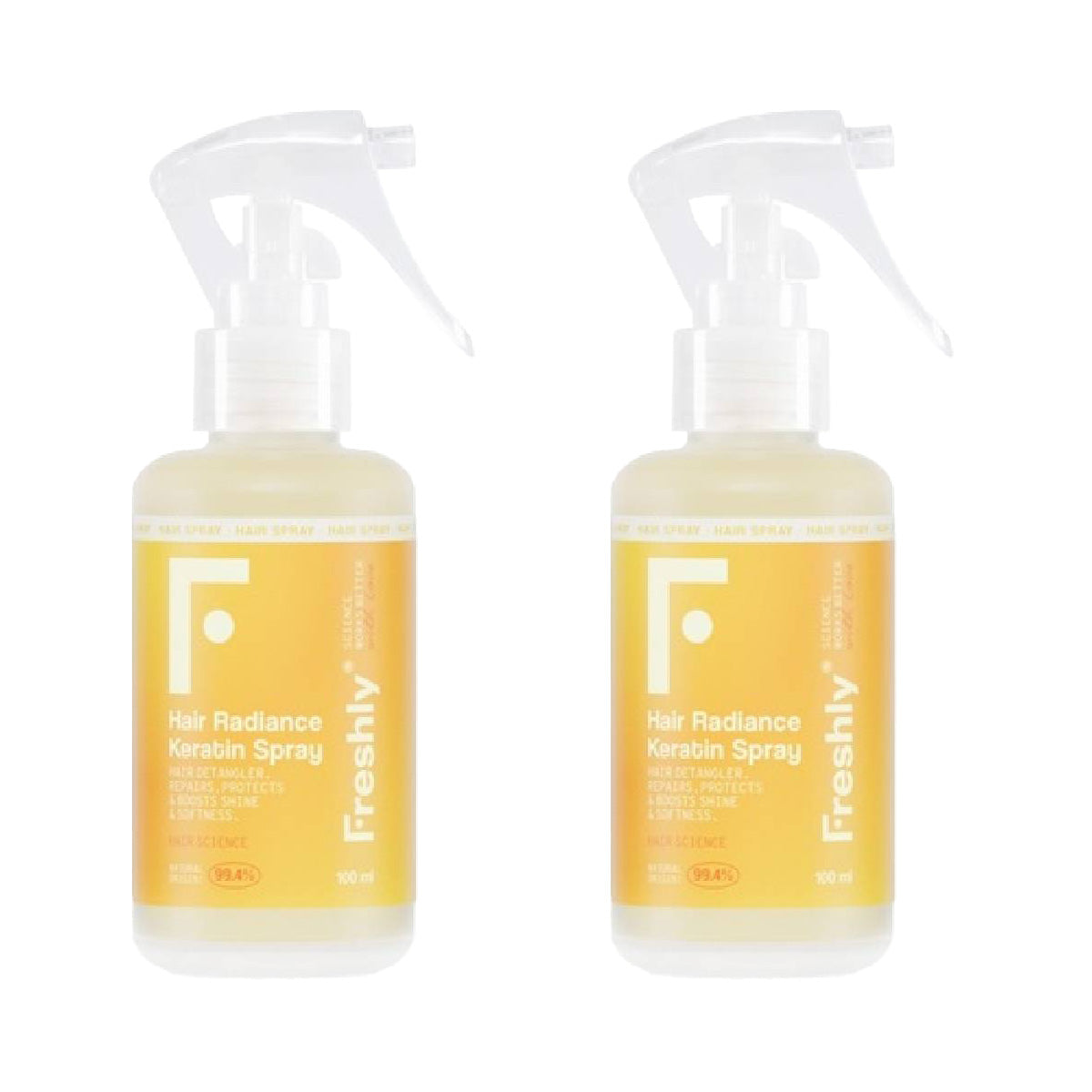 Pack de 2 sprays de queratina Hair Radiance Freshly 100ml