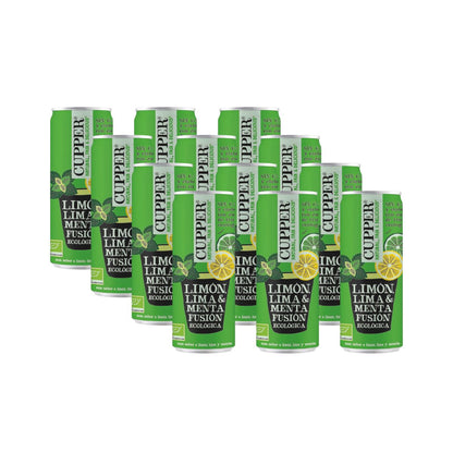 Embalagem de 12 Refrigerantes Bio Cupper de Hortelã, Limão e Lima 250 ml
