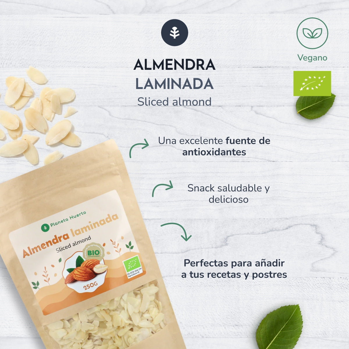 ECO Planeta Huerto Amêndoas laminadas 250 g