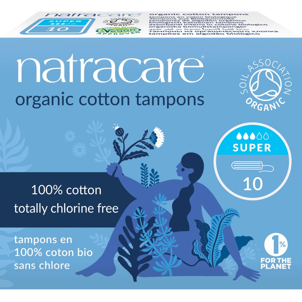 Tampão Natracare Bio Super sem aplicador 10 unidades