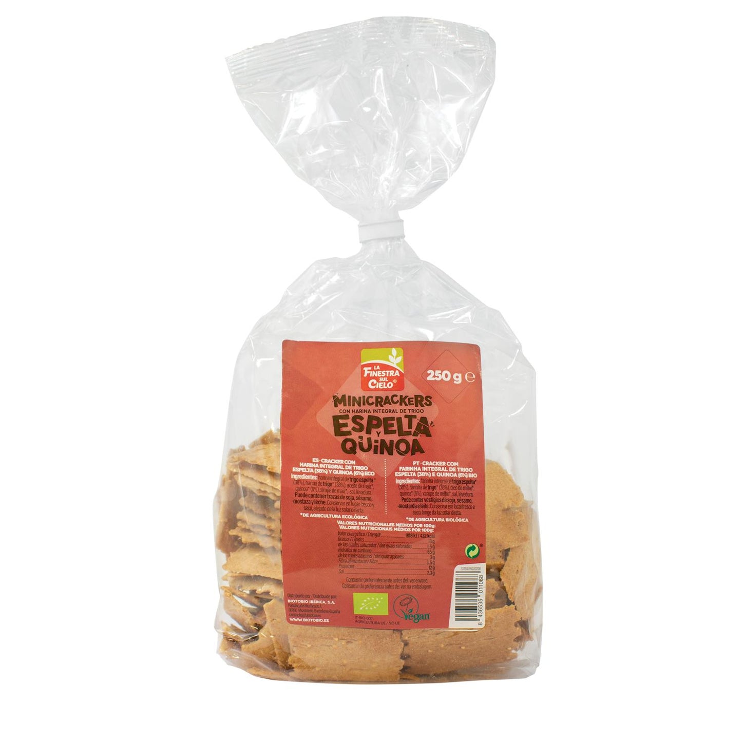 Mini bolachas com espelta integral e quinoa biológica La Finestra Sul Cielo 250 g