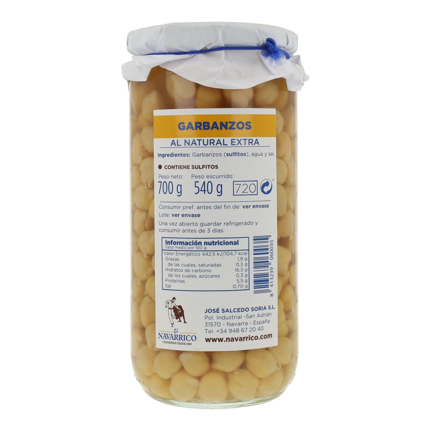 El Navarrico Grão de Bico Frasco de 720 ml