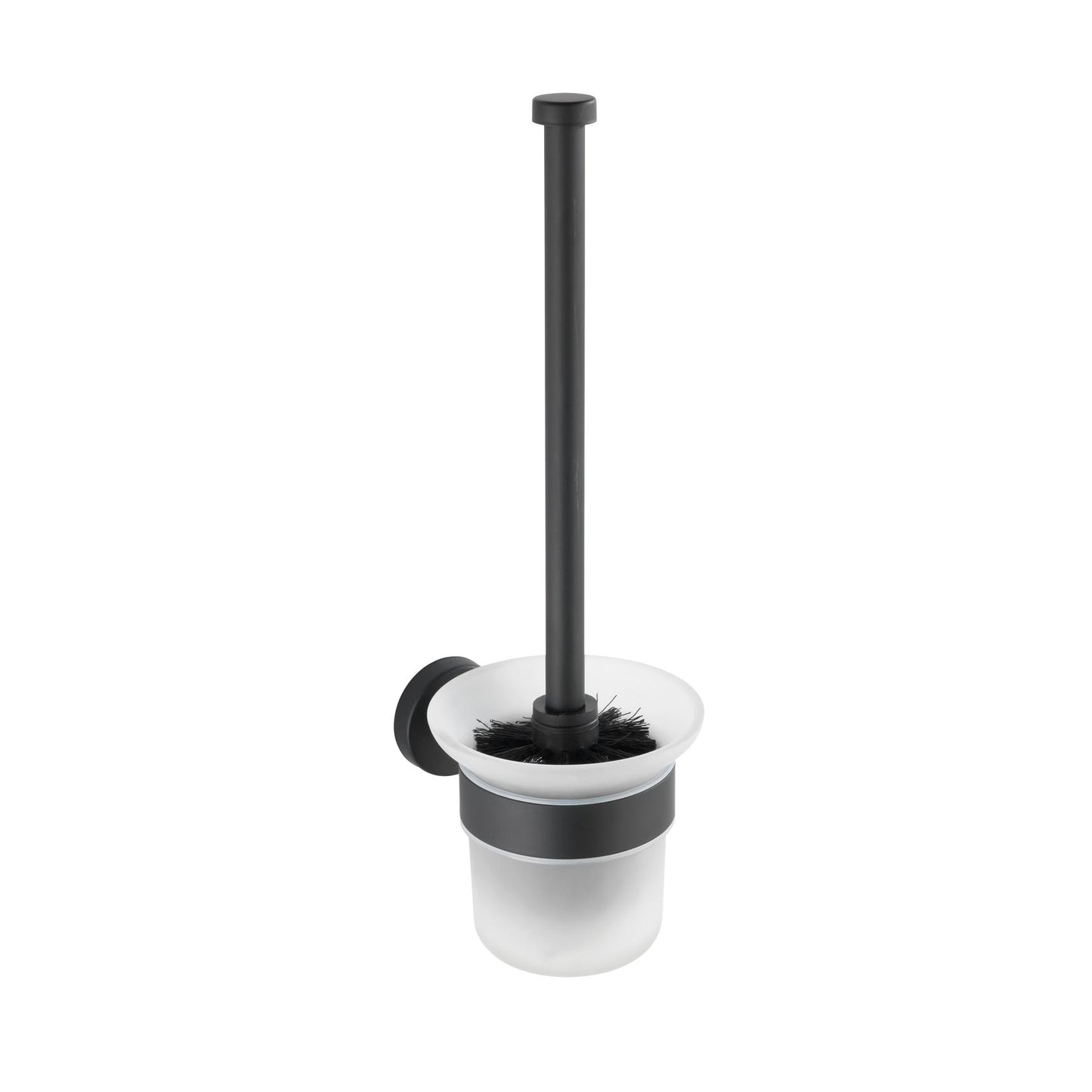 Suporte para escova de sanita Wenko Bosio em aço inoxidável preto mate